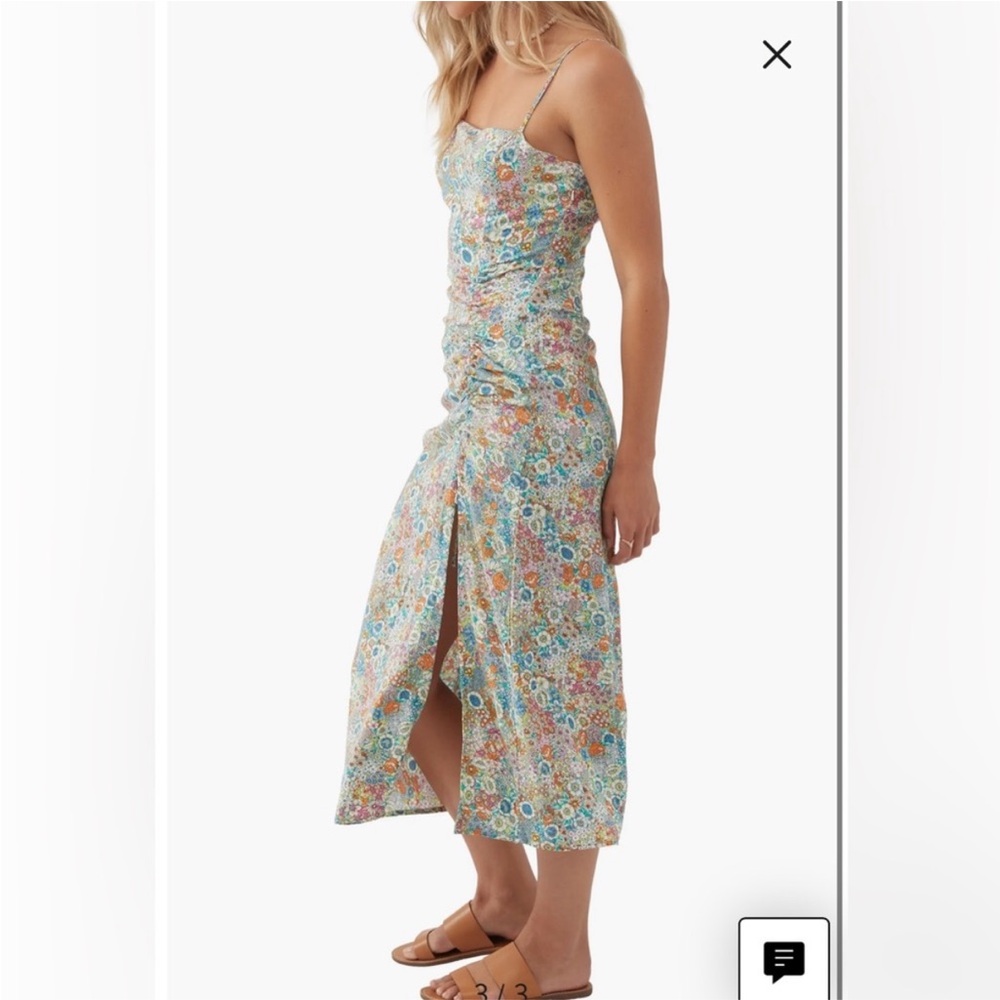 O’Neill Tavia Floral Ruched Midi Dress S - Picture 12 of 12